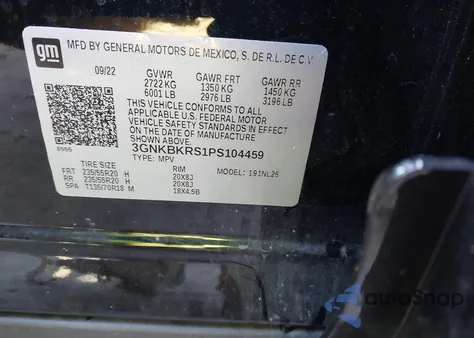 2023 Chevrolet Blazer Awd Rs из США, поврежденный, VIN 3GNKBKRS1PS104459